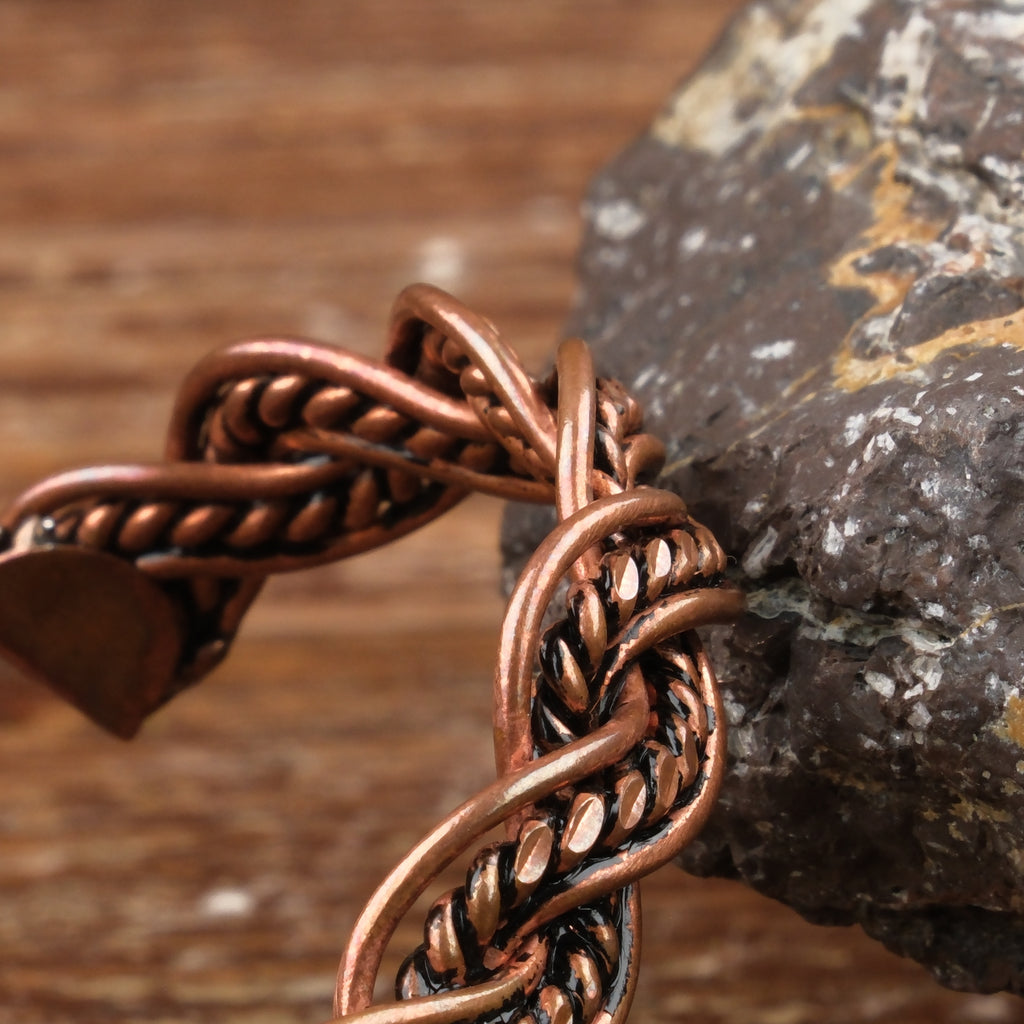 El Yapımı Motifli Saf Bakır Unisex Bileklik SPF-B-007