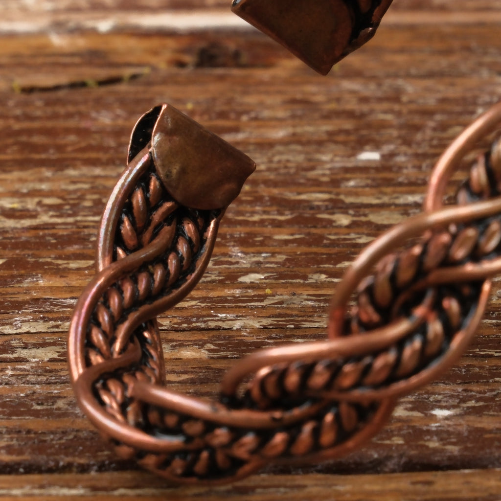 El Yapımı Motifli Saf Bakır Unisex Bileklik SPF-B-007