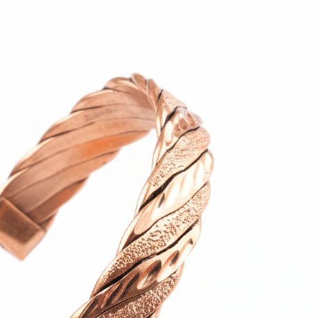 El Yapımı Motifli Saf Bakır Unisex Bileklik SPF-B-005