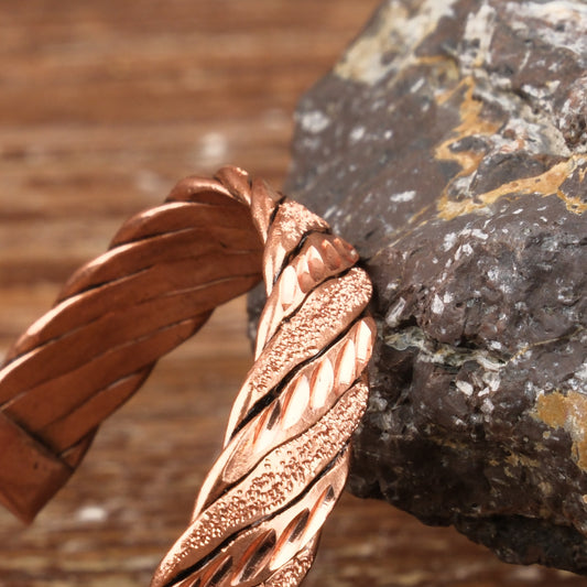 Handmade Motif Pure Copper Unisex Bracelet SPF-B-005