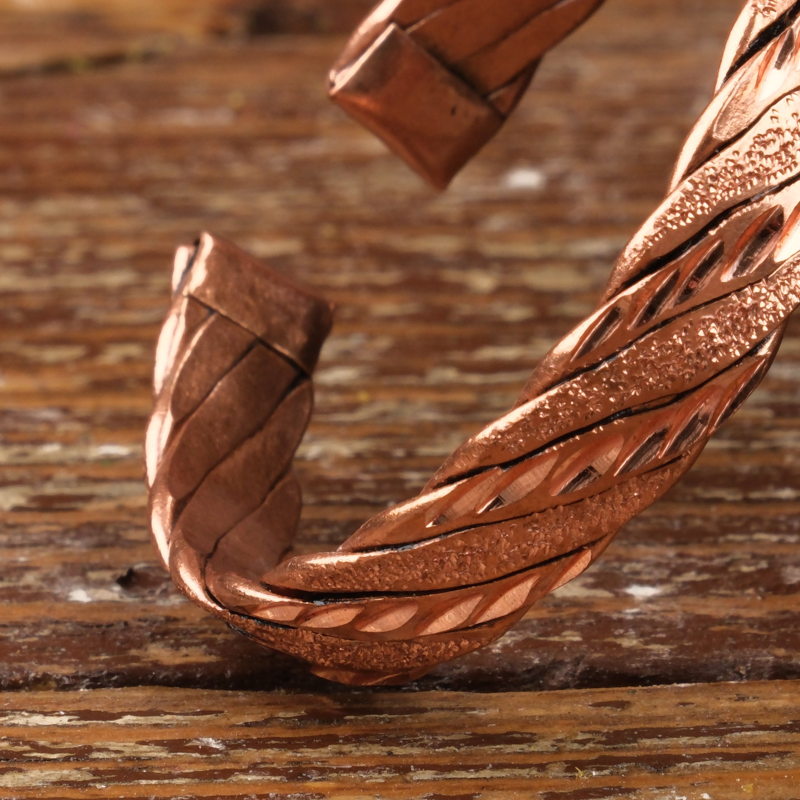 El Yapımı Motifli Saf Bakır Unisex Bileklik SPF-B-005