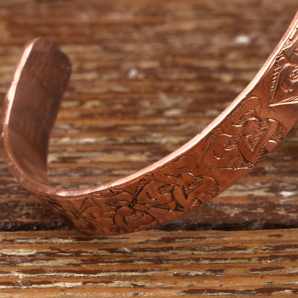 El Yapımı Motifli Saf Bakır Unisex Bileklik SPF-B-002