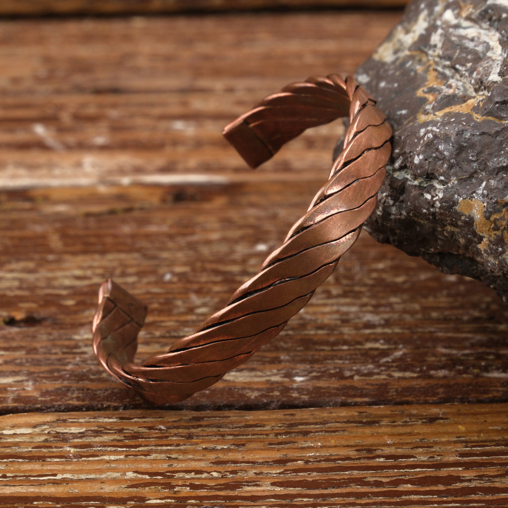 El Yapımı Motifli Saf Bakır Unisex Bileklik SPF-B-009