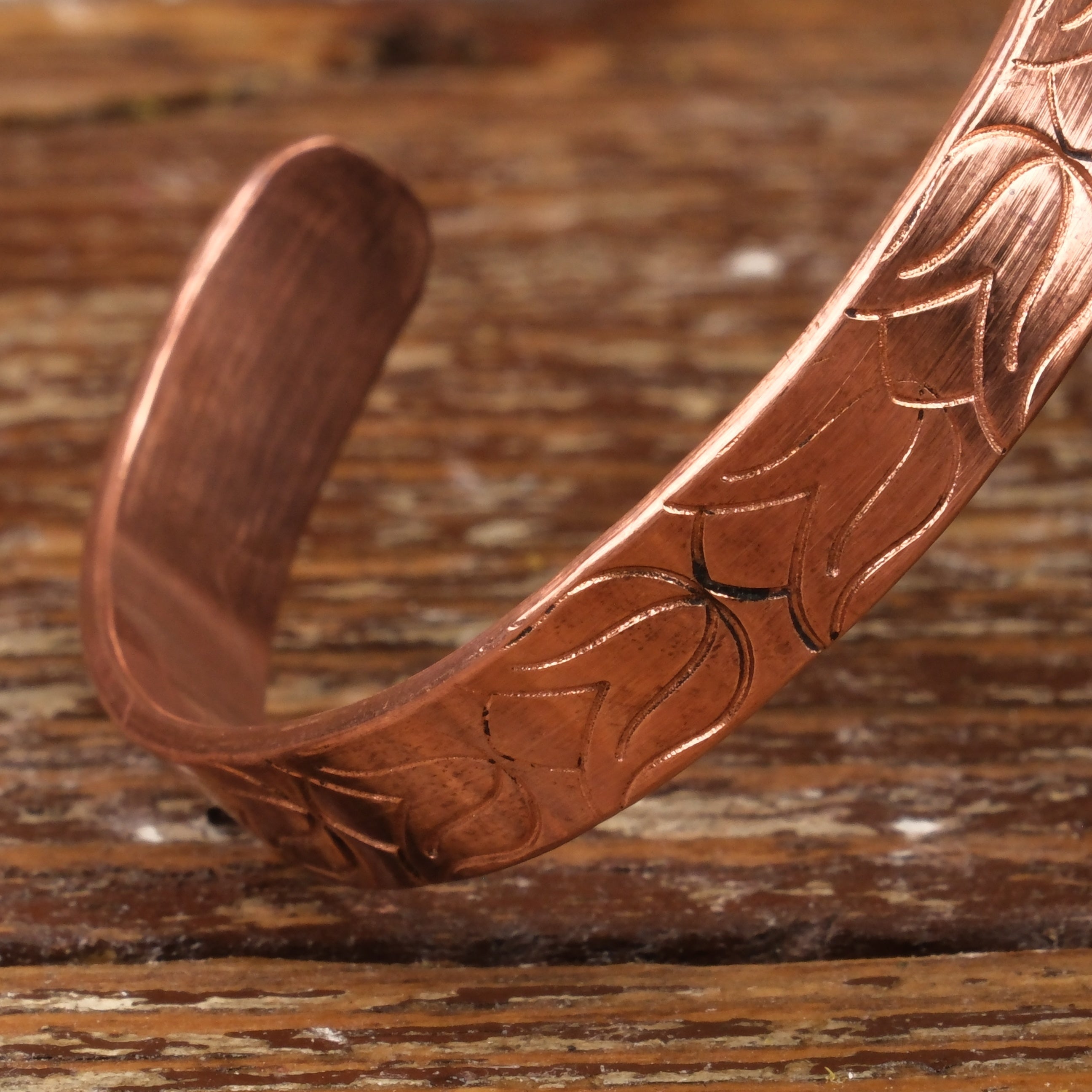 El Yapımı Motifli Saf Bakır Unisex Bileklik SPF-B-003