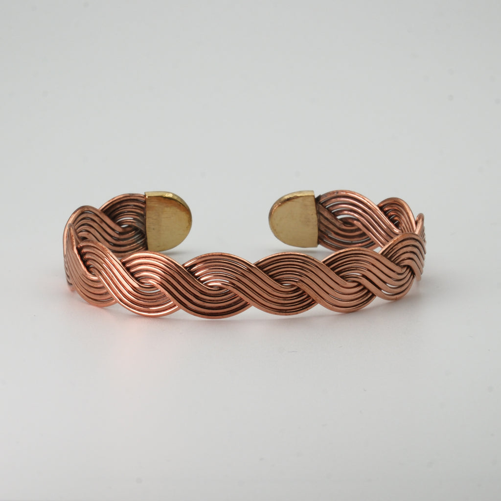 El Yapımı Motifli Saf Bakır Unisex Bileklik SPF-B-023