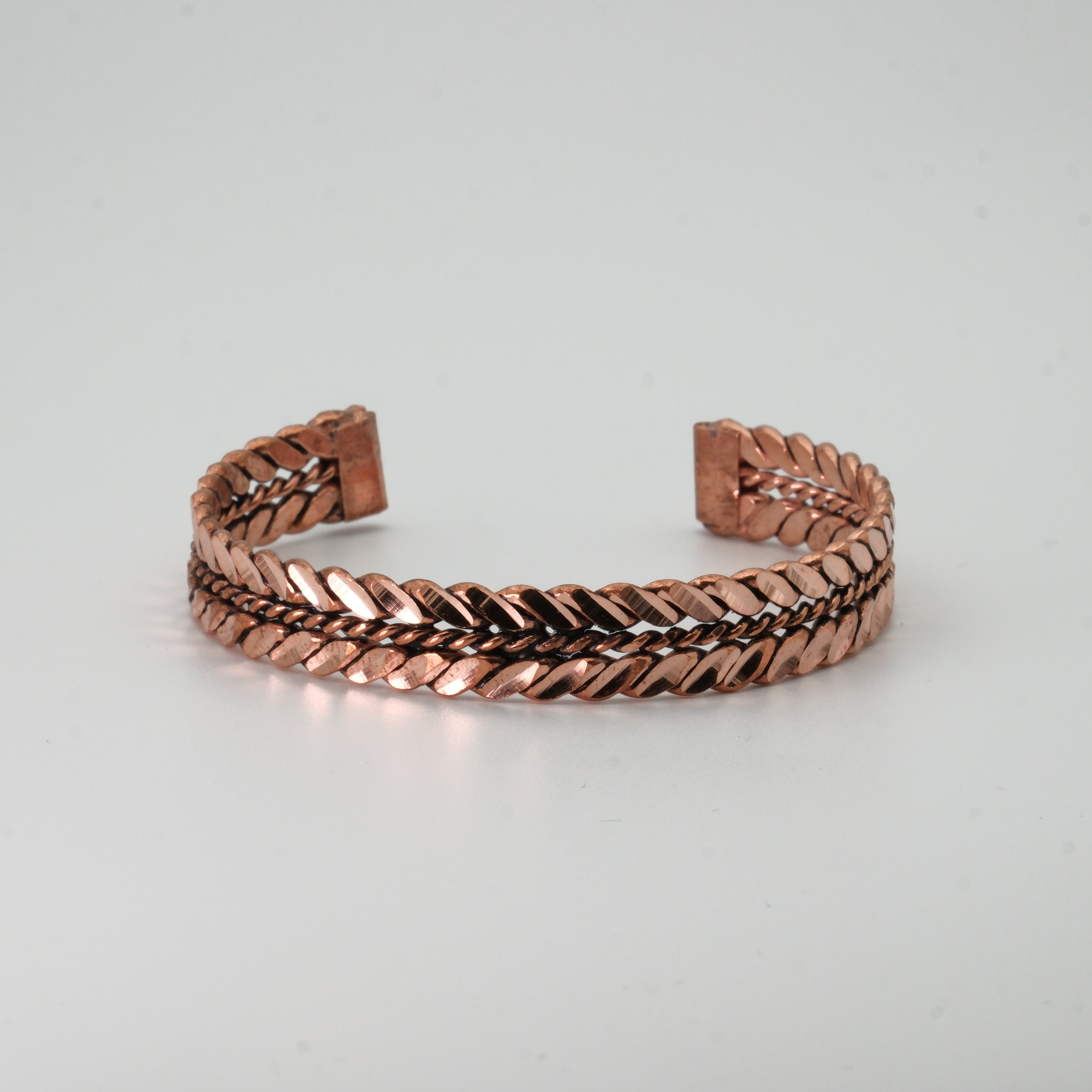 El Yapımı Motifli Saf Bakır Unisex Bileklik SPF-B-021