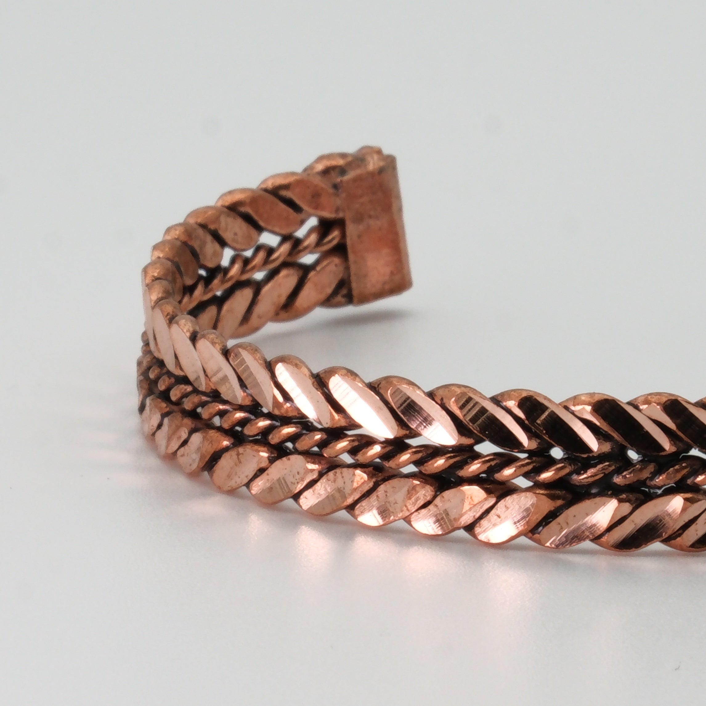 El Yapımı Motifli Saf Bakır Unisex Bileklik SPF-B-021