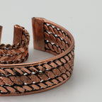 El Yapımı Motifli Saf Bakır Unisex Bileklik ve Yüzük Seti SPF-B-018