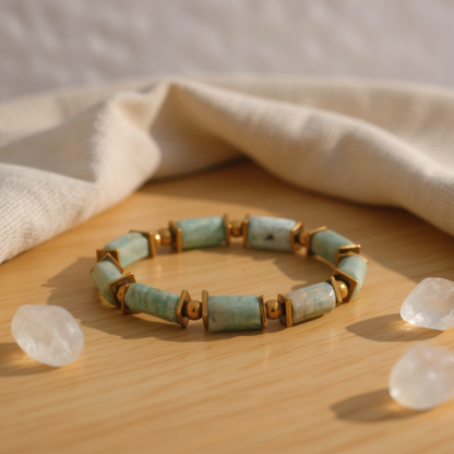 Amazonite Hematite Natural Stone Bracelet SPF-A-007