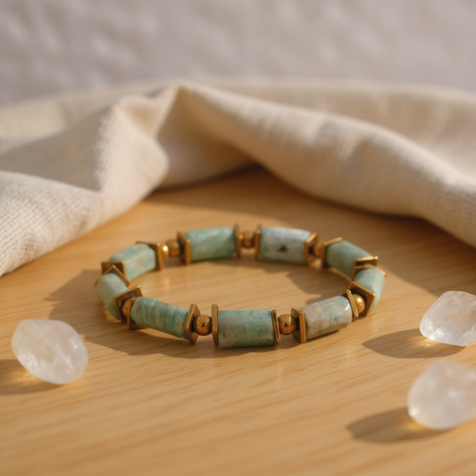 Amazonite Hematite Natural Stone Bracelet SPF-A-007