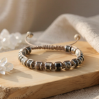 Picasso Jasper and Hematite Macrame Certified Natural Stone Bracelet SPF-A-060