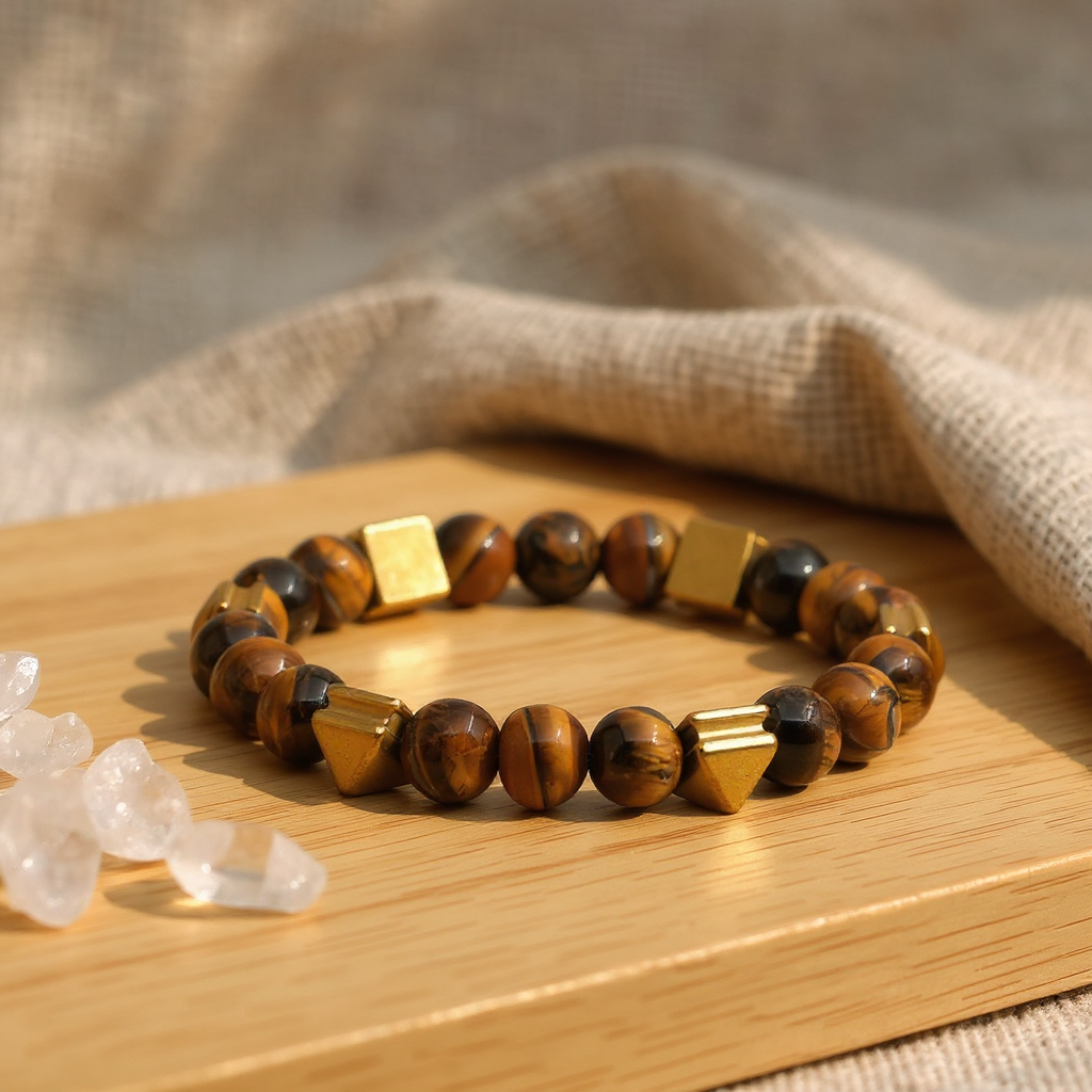 Kaplan Gözü Hematit Sertifikalı Doğal Taş Bileklik SPF-A-030