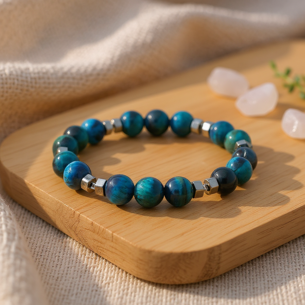 Kaplan Gözü ve Hematit Sertifikalı Doğal Taş Bileklik SPF-A-035