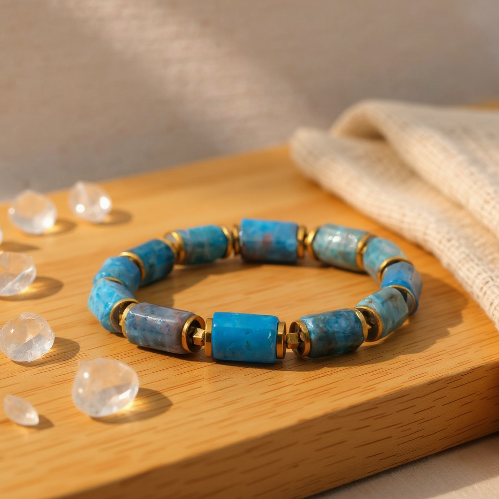 Apatit Hematit Sertifikalı Doğal Taş Bileklik SPF-A-014