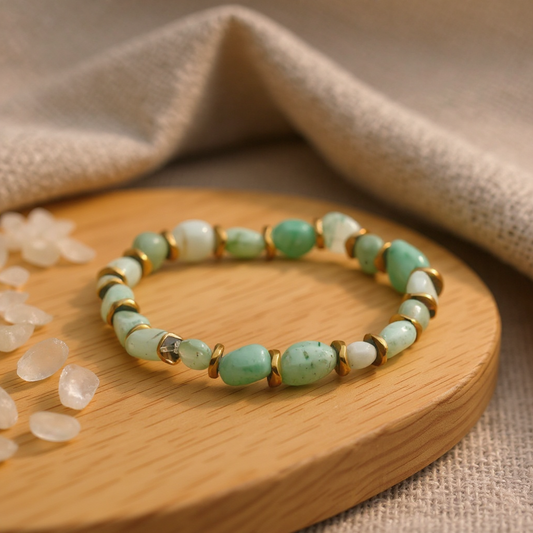 Aventurine and Hematite Natural Stone Bracelet SPF-A-016