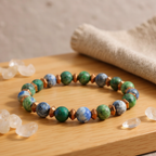 Azurite and Hematite Certified Natural Stone Bracelet SPF-A-019