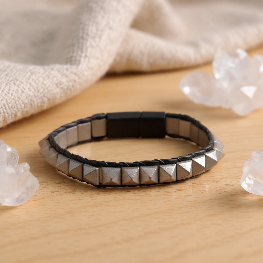 Hematit Sertifikalı Doğal Taş Bileklik SPF-A-022