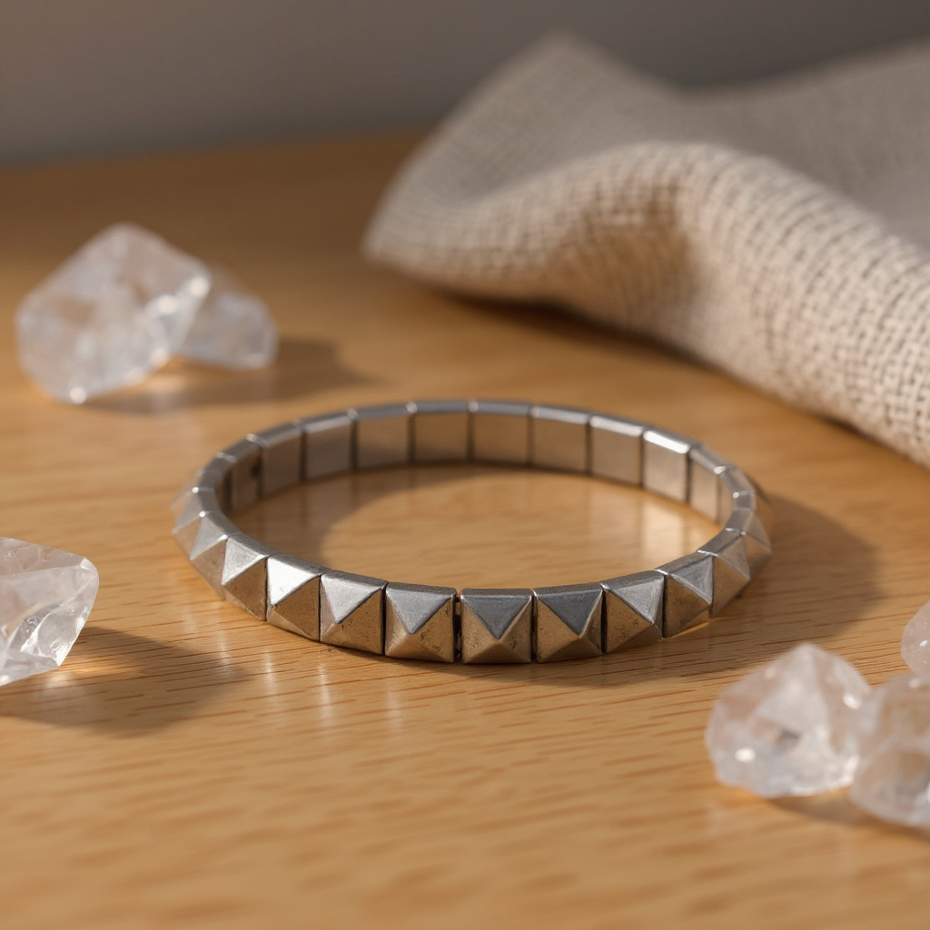 Hematit Sertifikalı Doğal Taş Bileklik SPF-A-024