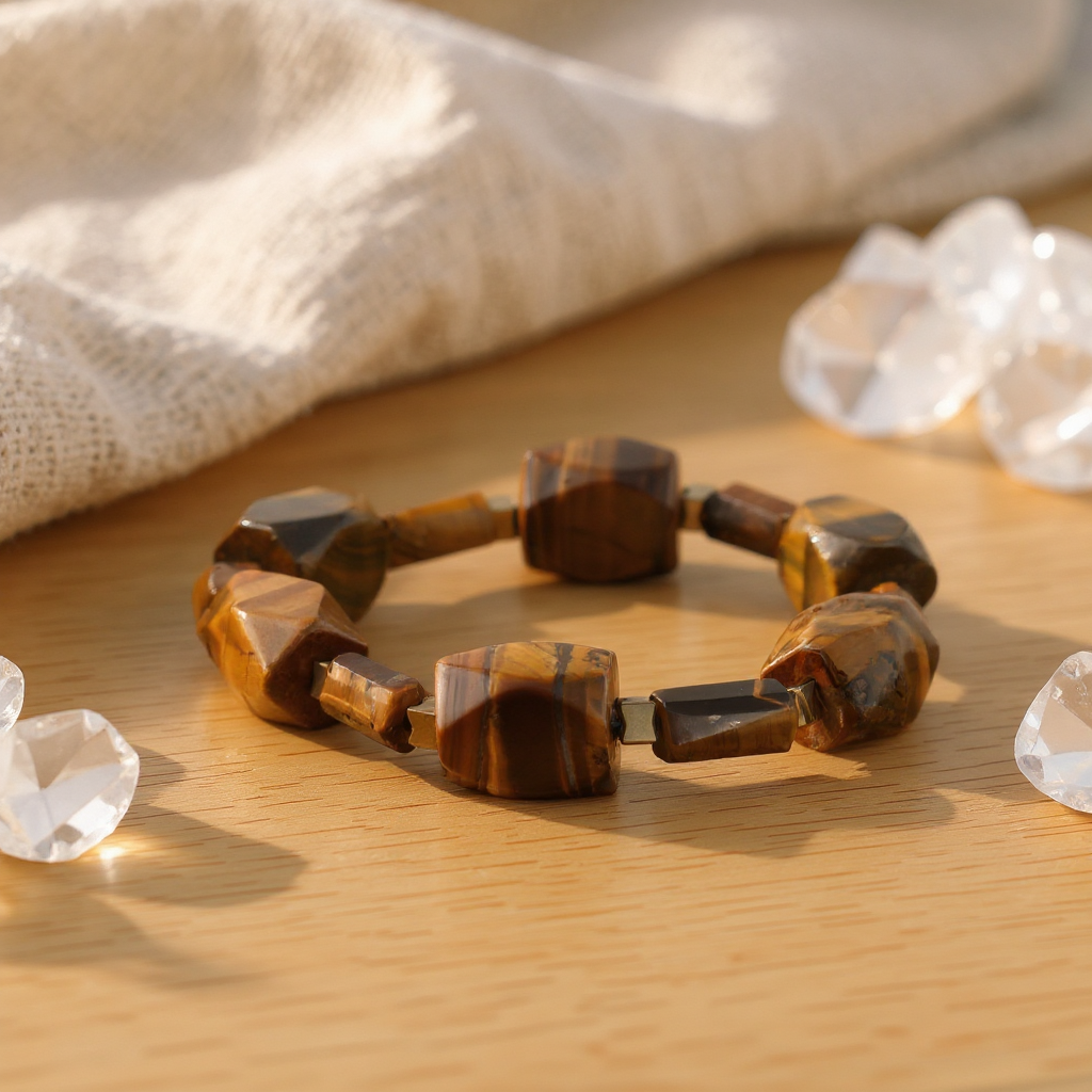 Kaplan Gözü Hematit Sertifikalı Doğal Taş Bileklik SPF-A-029