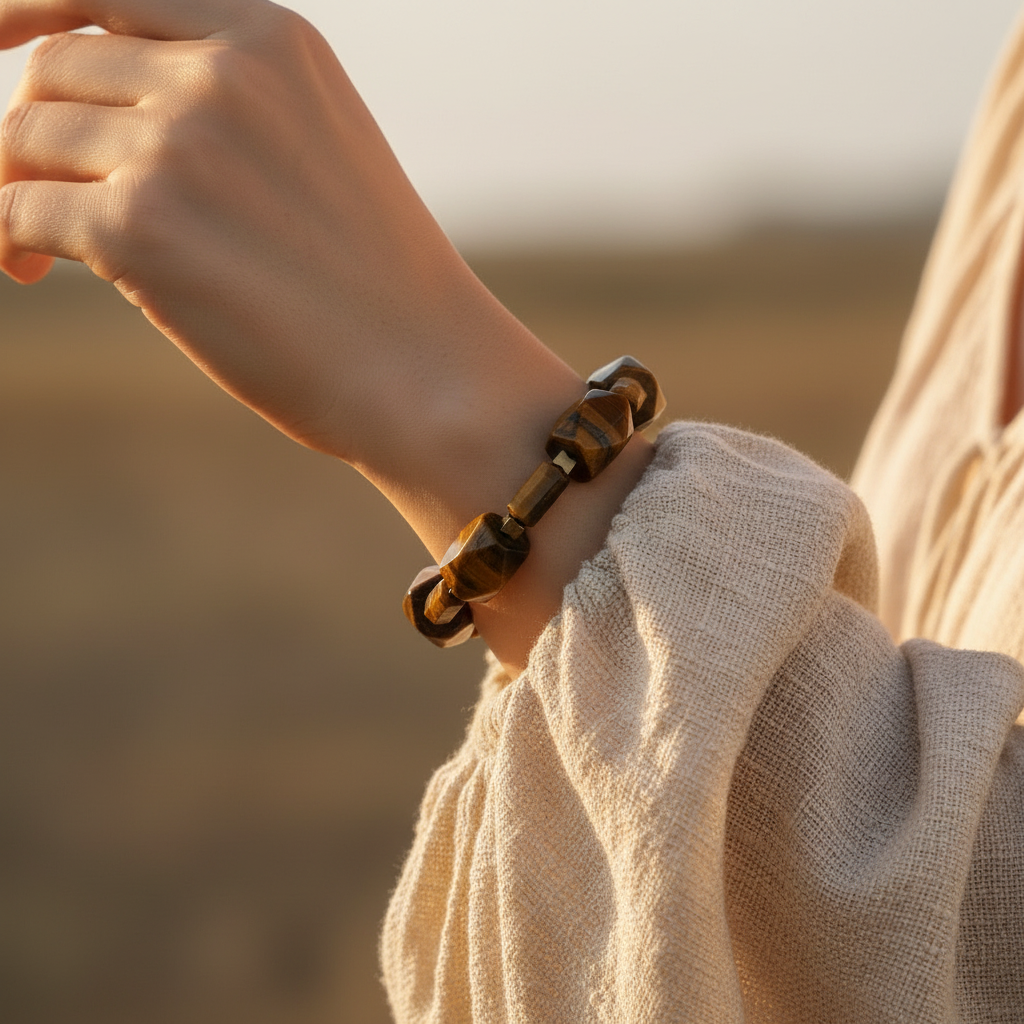 Kaplan Gözü Hematit Sertifikalı Doğal Taş Bileklik SPF-A-029