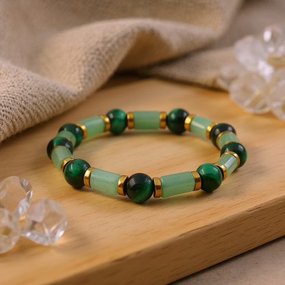 Tiger Eye and Aventurine Natural Stone Bracelet SPF-A-034