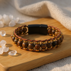 Kaplan Gözü ve Hematit Sertifikalı Doğal Taş Bileklik SPF-A-039