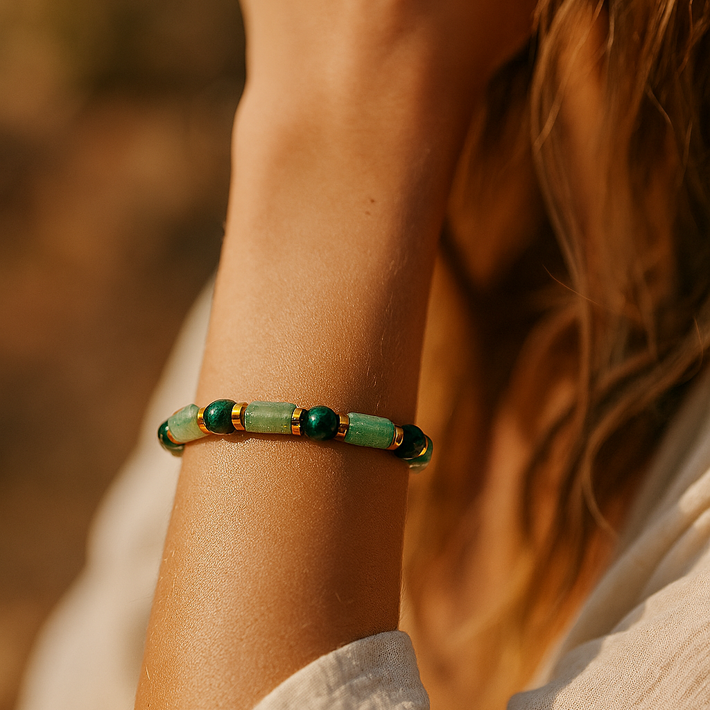 Kaplan Gözü ve Aventurin Sertifikalı Doğal Taş Bileklik SPF-A-034