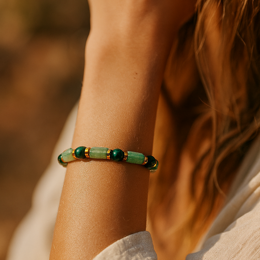 Tiger Eye and Aventurine Natural Stone Bracelet SPF-A-034