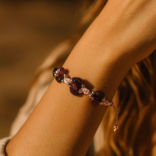 Tourmaline Macrame Natural Stone Bracelet SPF-A-073