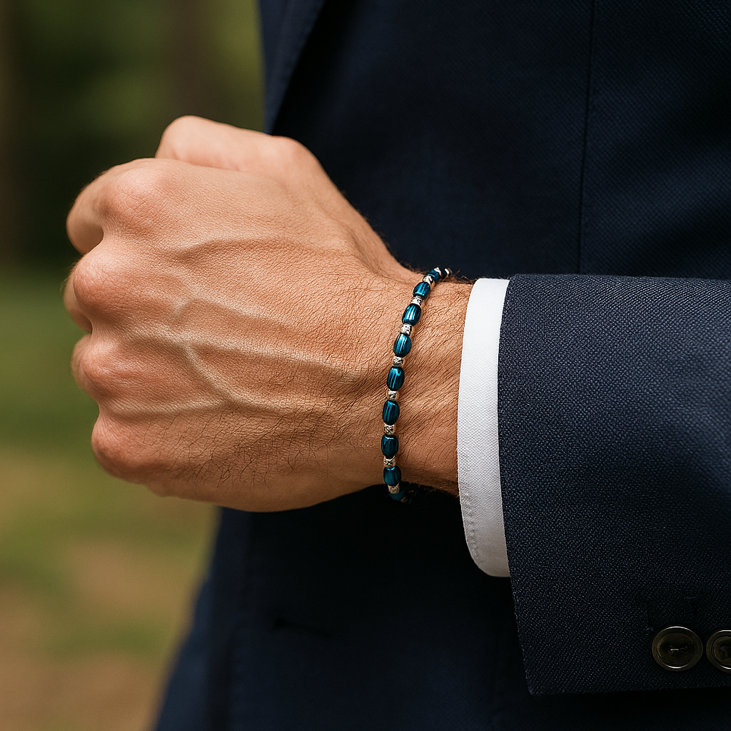 Hematit Macrome Sertifikalı Doğal Taş Bileklik SPF-A-026