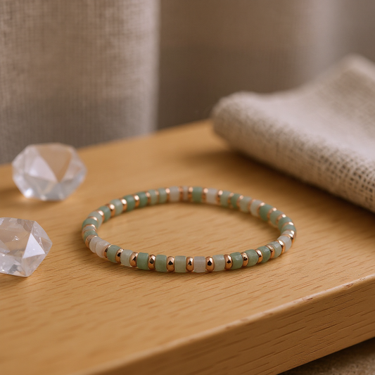 Aventurine and Hematite Natural Stone Bracelet SPF-A-016