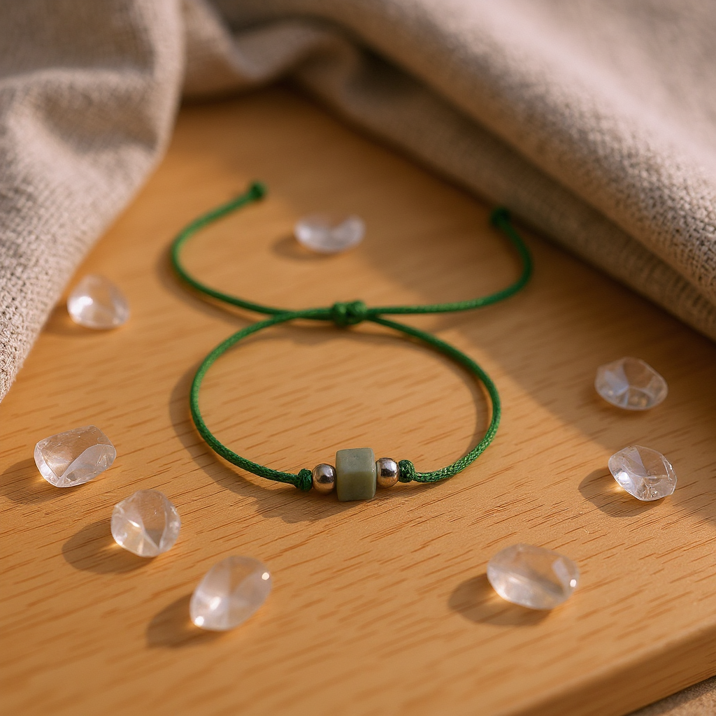 Küp Amazonit Sertifikalı Doğal Taş Bileklik SPF-A-084