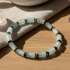 Aquamarine and Hematite Certified Natural Stone Bracelet SPF-A-081